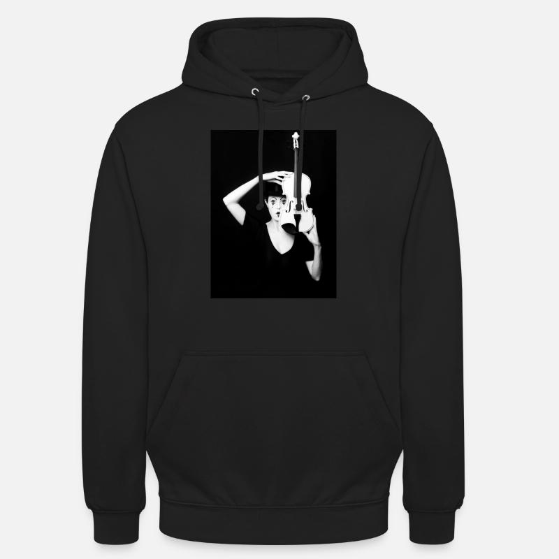 Pierrot avec violon - Sweat-shirt à capuche unisexe - noir
