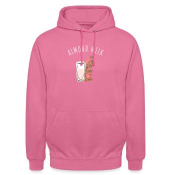 Almond Milk Dairy Free Vegan Milk Plant Based - Unisex Hoodie - pink - Front - Alina (178cm) & Michal (187cm)