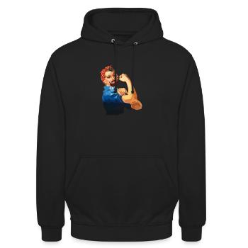 Féministe Anti Rasage Corps Velu - Sweat-shirt à capuche unisexe - noir - Devant - Alina (178cm) & Michal (187cm)