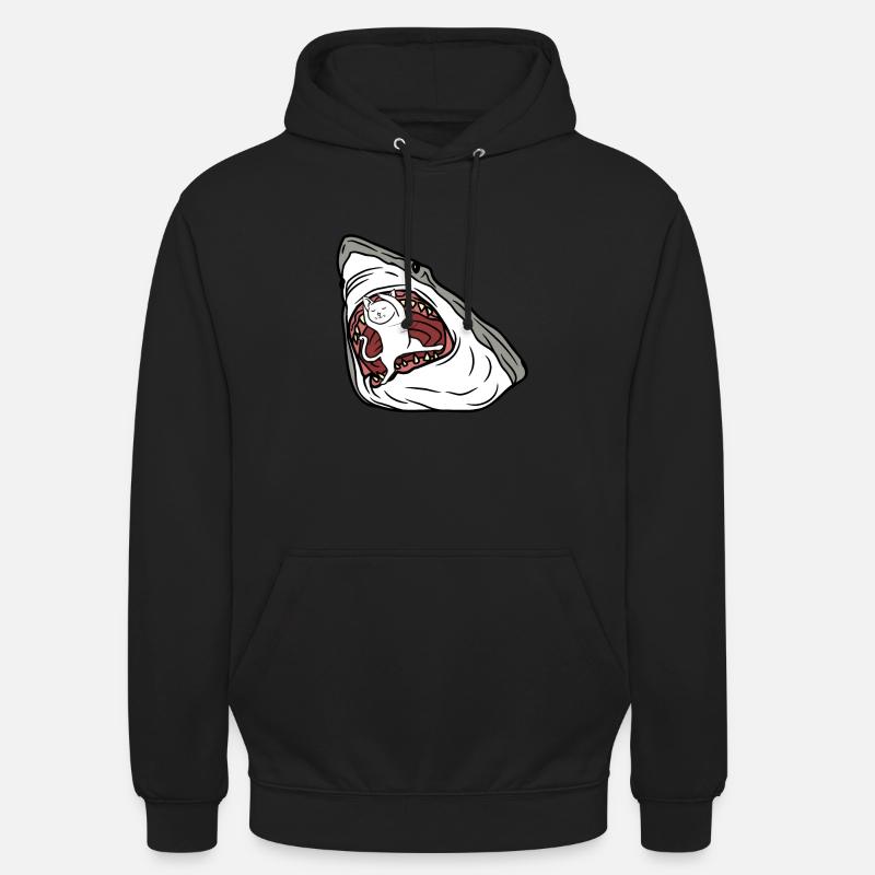 Chat mangeur de requins - Sweat-shirt à capuche unisexe - noir