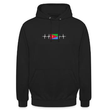African Flag - Eitrea - Unisex Hoodie - black - Front - Alina (178cm) & Michal (187cm)