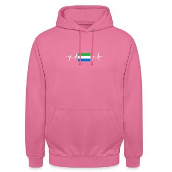 African Flag - Sierra Leone - Unisex Hoodie - Pink - Vorne - Alina (178cm) & Michal (187cm)
