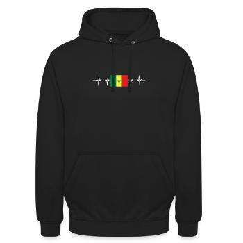African Flag - Senegal - Unisex Hoodie - black - Front - Alina (178cm) & Michal (187cm)