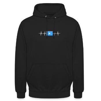 African Flag - Somalia - Unisex Hoodie - black - Front - Alina (178cm) & Michal (187cm)