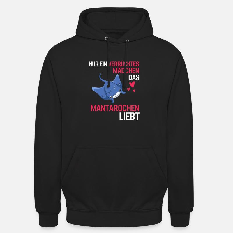 Rochen Mädchen Meerestier Geschenk Mantarochen - Unisex Hoodie - Schwarz
