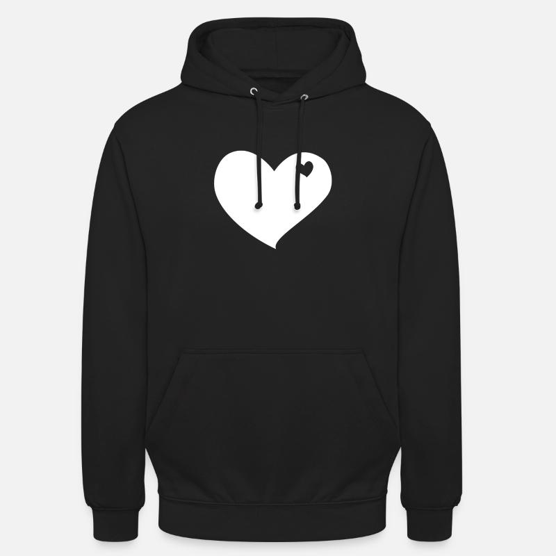 Blanc Coeur - Sweat-shirt à capuche unisexe - noir