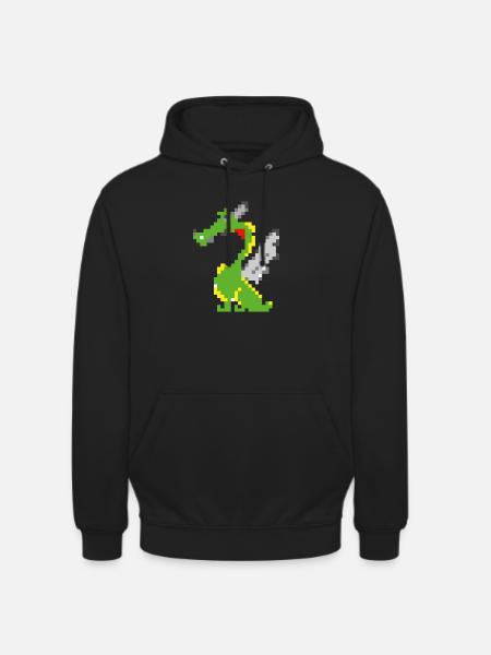 Pixel Drache, Game Design - Unisex Hoodie - Schwarz
