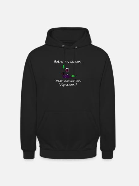 vigneron - Sweat-shirt à capuche unisexe - noir