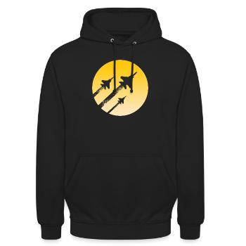 Jets - Unisex Hoodie - black - Front - Alina (178cm) & Michal (187cm)