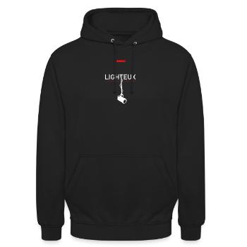 Lighteux, eclairavagiste professionnel - Sweat-shirt à capuche unisexe - noir - Devant - Alina (178cm) & Michal (187cm)
