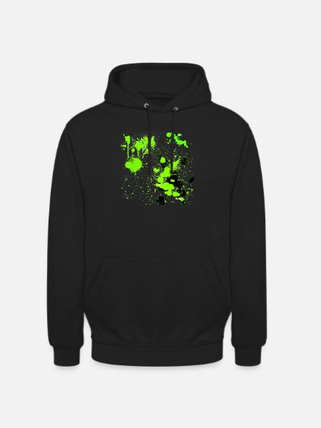 Green splatter - Unisex Hoodie - black