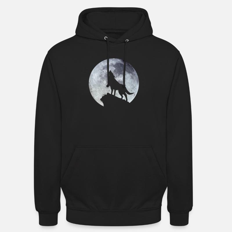 loup - Sweat-shirt à capuche unisexe - noir
