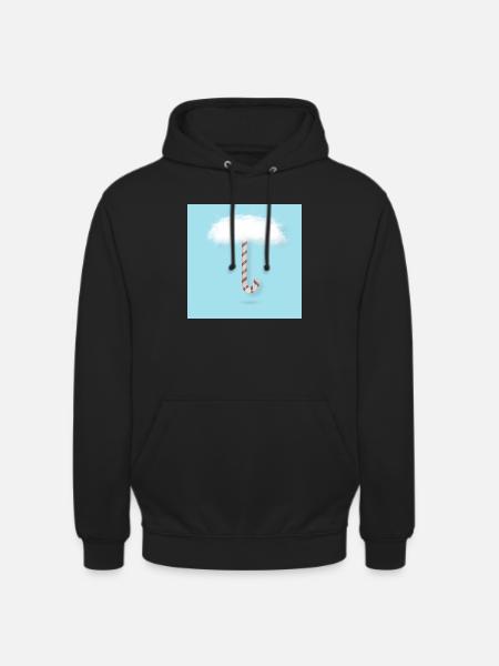 Candy Cane with Clouds - Unisex Hoodie - black