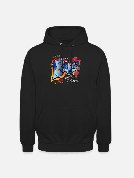 18 ans - Sweat-shirt à capuche unisexe - noir