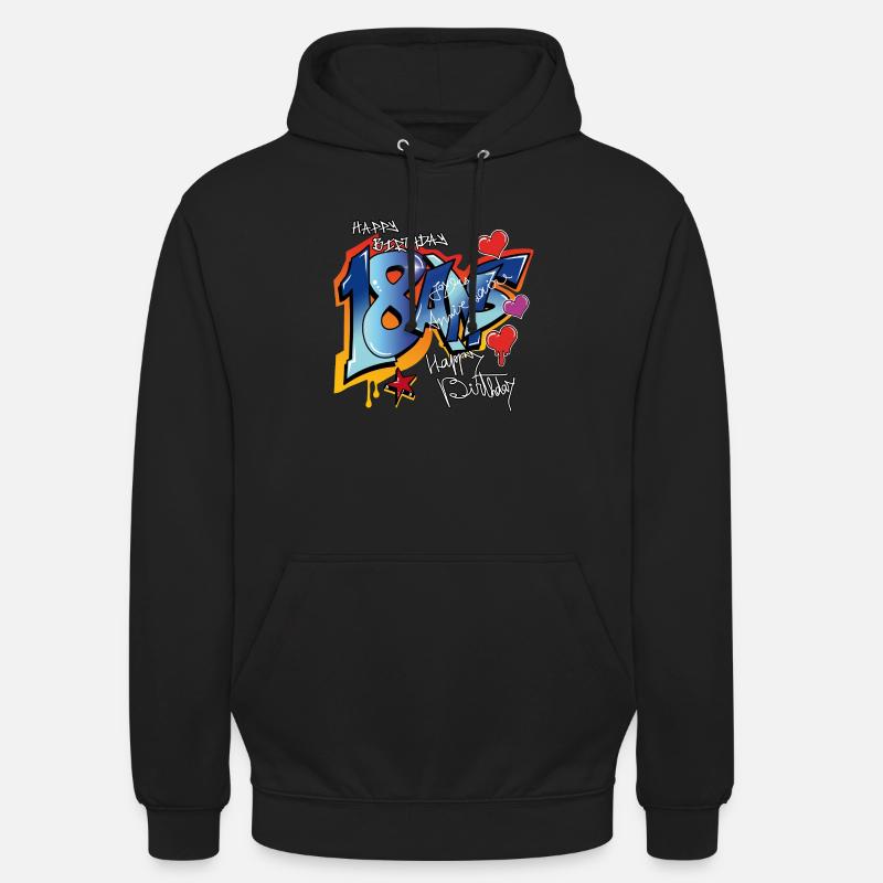 18 ans - Sweat-shirt à capuche unisexe - noir