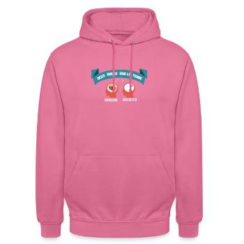 Anti racisme 1 - Sweat-shirt à capuche unisexe - rose - Devant - Alina (178cm) & Michal (187cm)