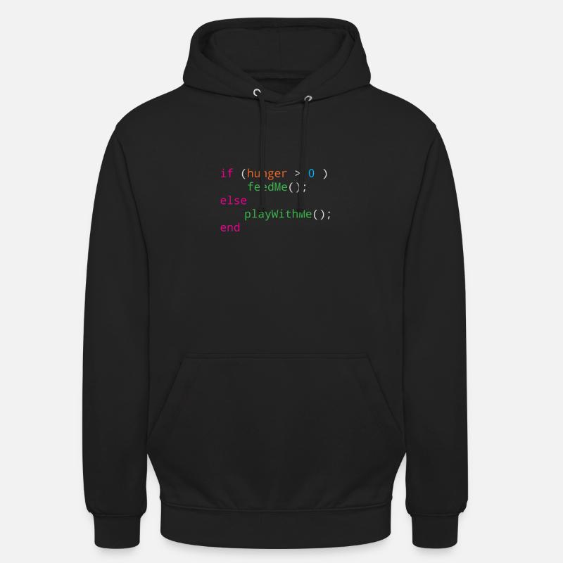 Programmierer Quellcode Hunger oder Spielen Unisex Hoodie