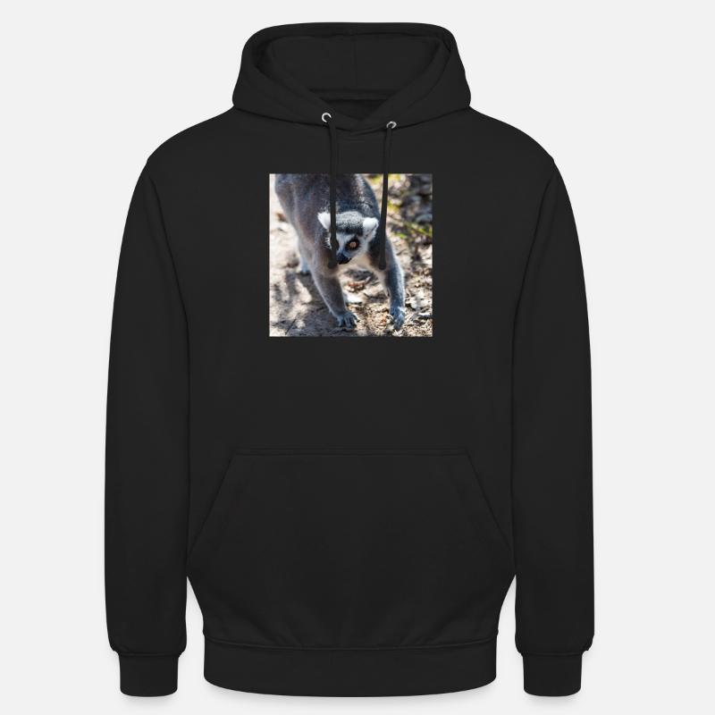Katta (Lemur catta) - Sweat-shirt à capuche unisexe - noir
