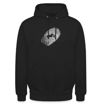 Motorradfahrer - Unisex Hoodie - Schwarz - Vorne - Alina (178cm) & Michal (187cm)