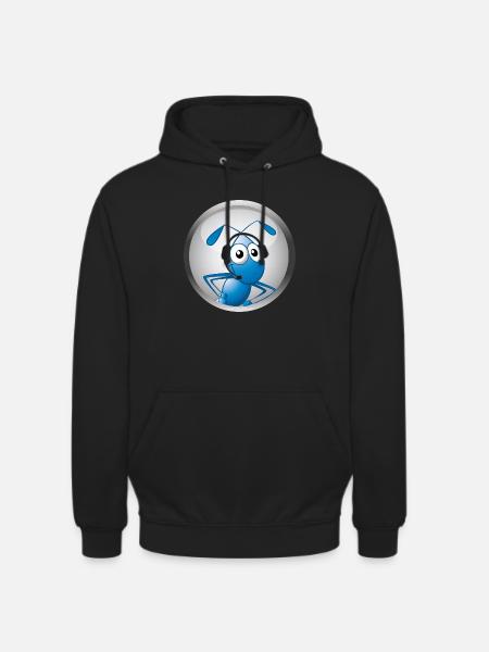 Ant with headset - Unisex Hoodie - black