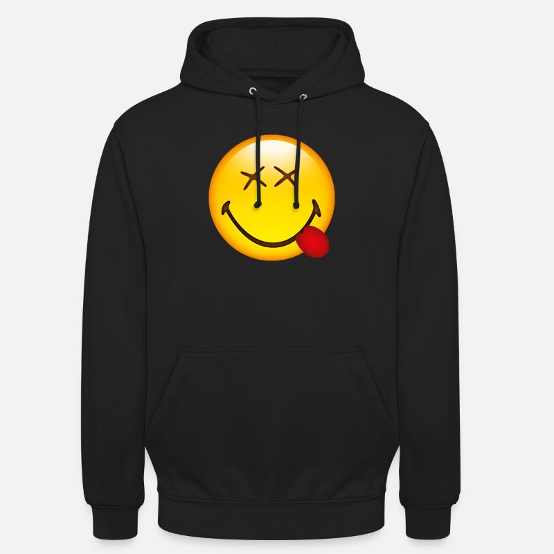 Smiley Glossy Happy - Sweat-shirt à capuche unisexe - noir