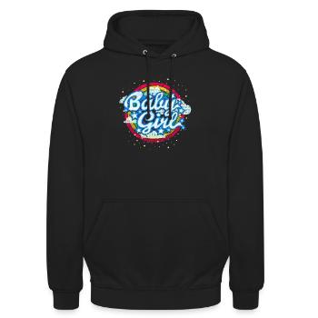 Baby Girl (Regenbogen) - Unisex Hoodie - Schwarz - Vorne - Alina (178cm) & Michal (187cm)