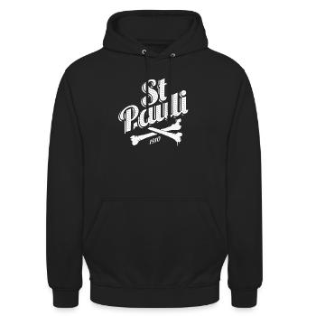 Hamburg - St. Pauli - St Pauli - 1910 Sankt Pauli - Unisex Hoodie - Schwarz - Vorne - Alina (178cm) & Michal (187cm)
