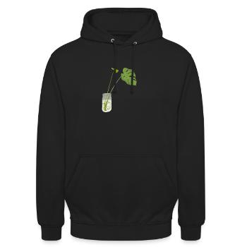 Monstera Deliciosa Plant Cutting - Sweat-shirt à capuche unisexe - noir - Devant - Alina (178cm) & Michal (187cm)