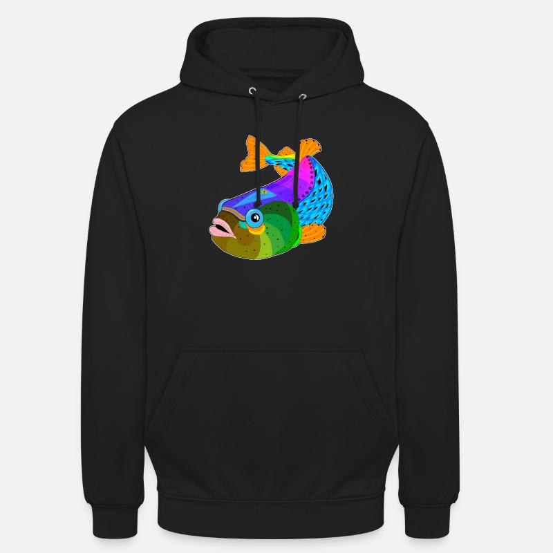 Poisson / poisson - Sweat-shirt à capuche unisexe - noir