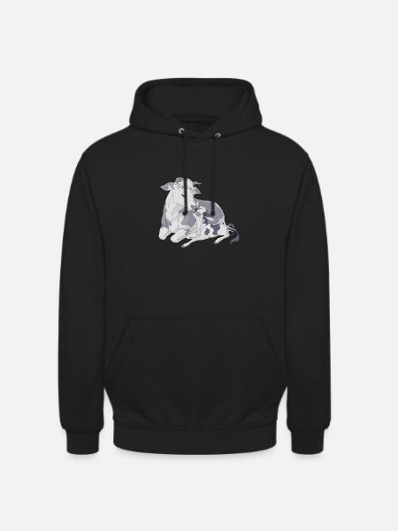 Vache et veau - Sweat-shirt à capuche unisexe - noir