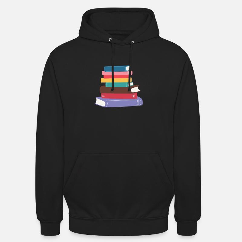 Bücher, ein Buch. Bunte Bücher, Wissen - Unisex Hoodie - Schwarz