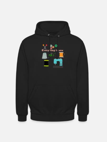 EVEYTHING À SEW - Sweat-shirt à capuche unisexe - noir