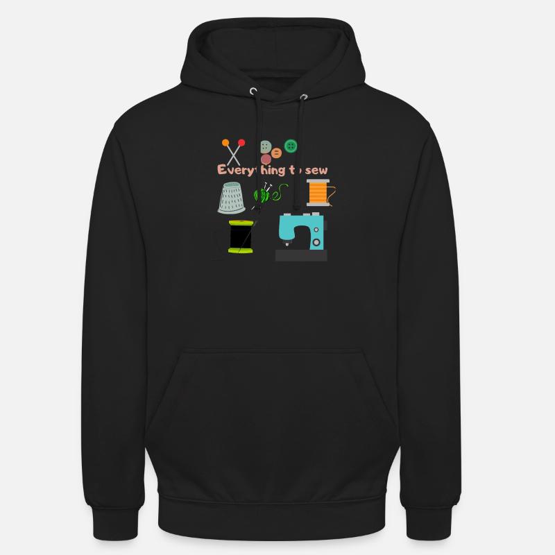 EVEYTHING À SEW - Sweat-shirt à capuche unisexe - noir