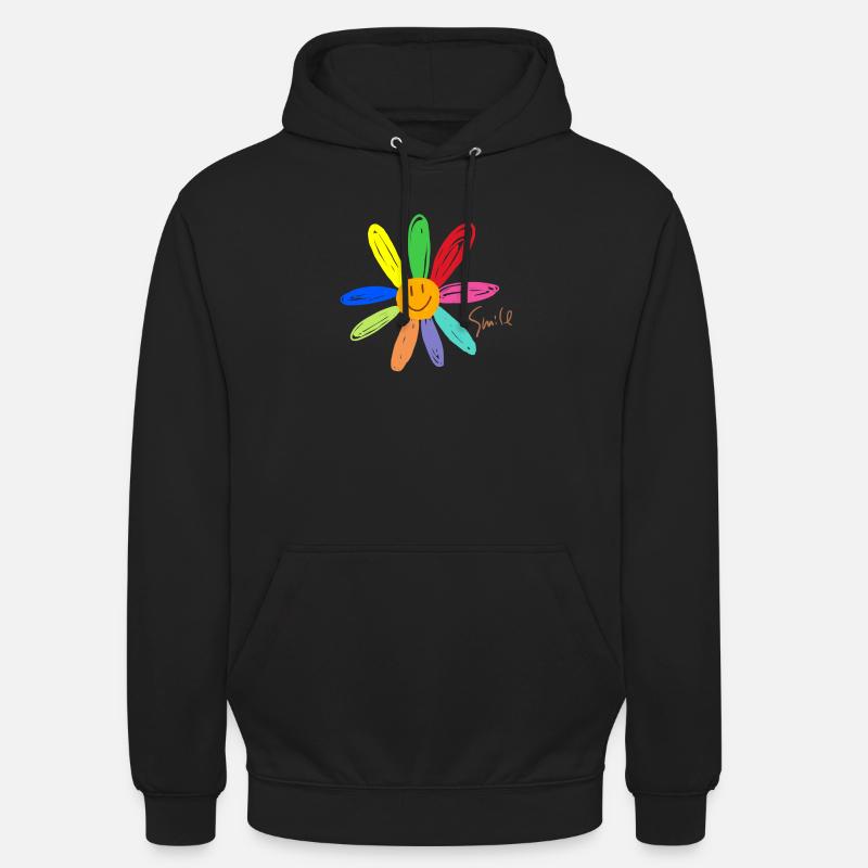 Fleur de sourire - Sweat-shirt à capuche unisexe - noir