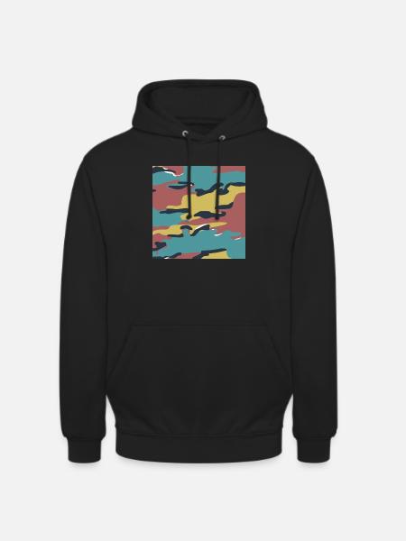 Belgian jigsaw camouflage texture - Unisex Hoodie - black