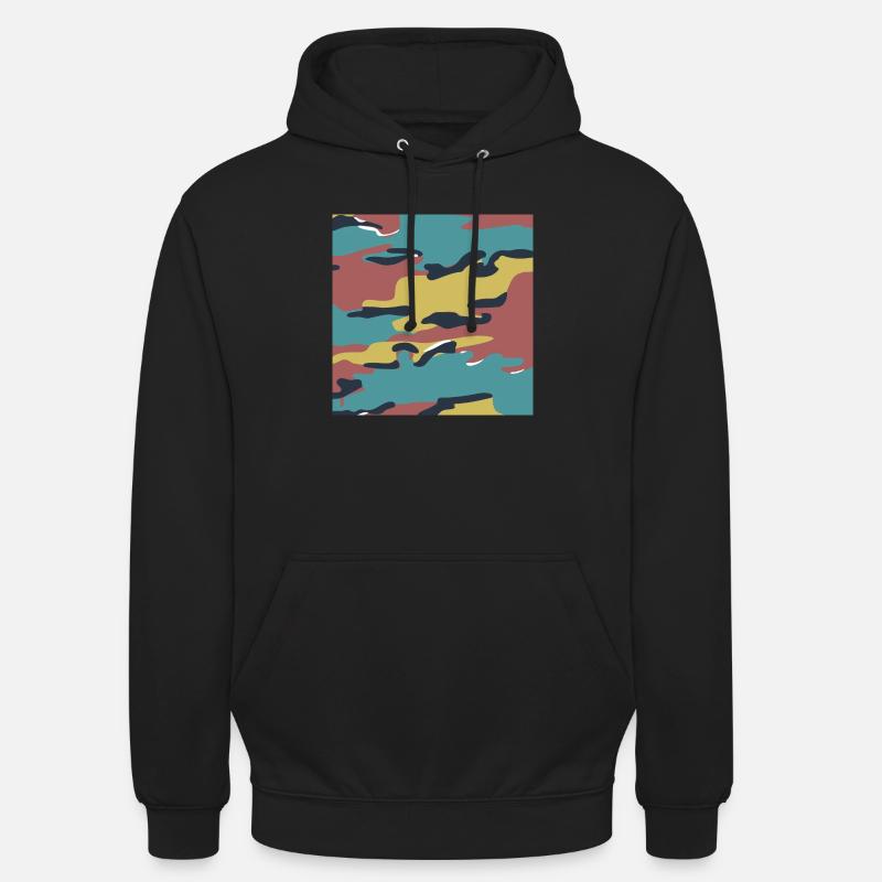 Belgische Puzzle-Tarnstruktur - Unisex Hoodie - Schwarz