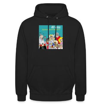 Anniversaire 40 ans - Sweat-shirt à capuche unisexe - noir - Devant - Alina (178cm) & Michal (187cm)