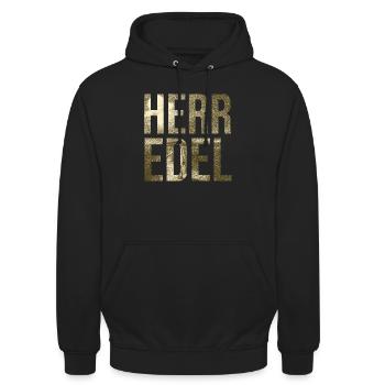 Edel - Unisex Hoodie - Schwarz - Vorne - Alina (178cm) & Michal (187cm)