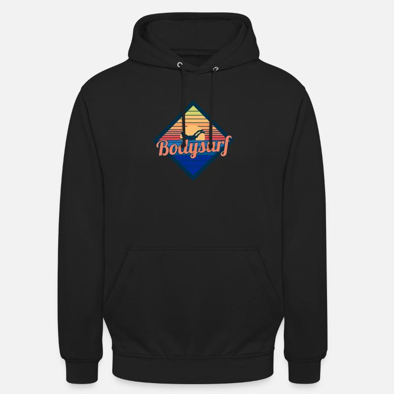 Bodysuring Bodyboarding Body Surfing Cadeau Drôle - Sweat-shirt à capuche unisexe - noir