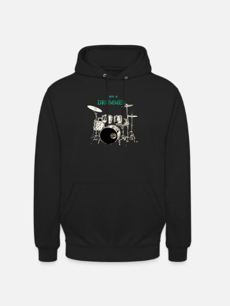 Je suis batteur batteur - Sweat-shirt à capuche unisexe - noir
