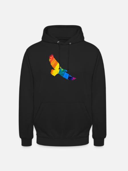Regenbogen Adler Geschenkidee - Unisex Hoodie - Schwarz