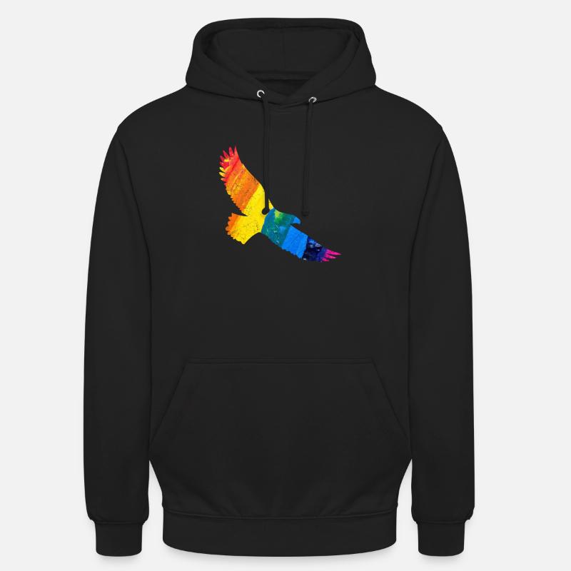 Rainbow Eagle Gift Idea - Unisex Hoodie - black