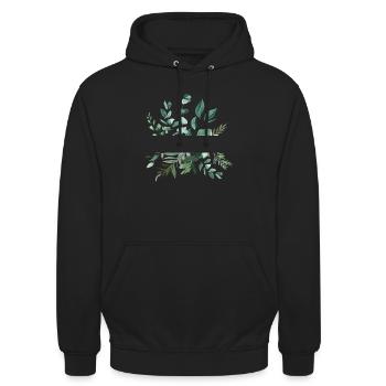 Botanik personalisierbar - Unisex Hoodie - Schwarz - Vorne - Alina (178cm) & Michal (187cm)
