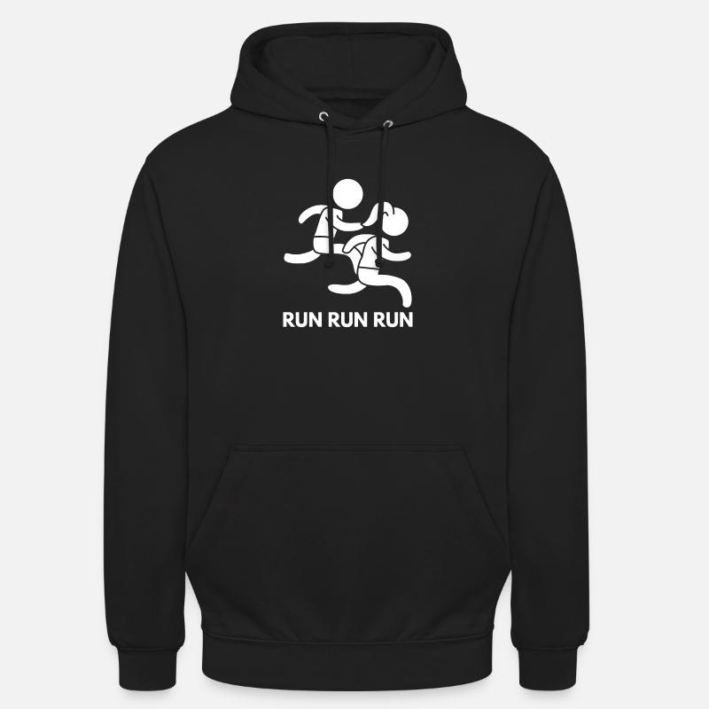 Run Run Run - Sweat-shirt à capuche unisexe - noir