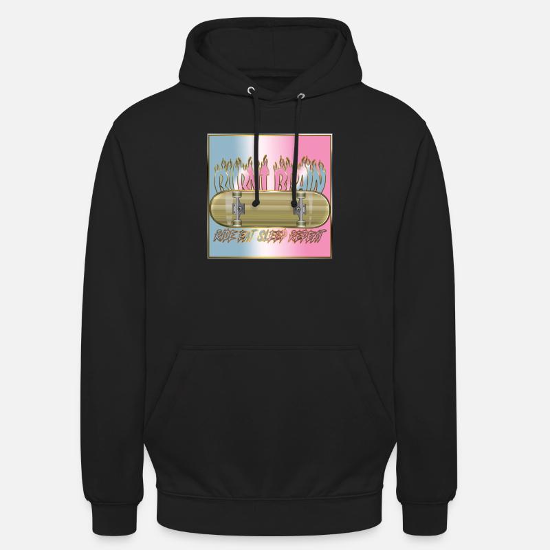 Burnt Brain SKATEBOARD - Sweat-shirt à capuche unisexe - noir