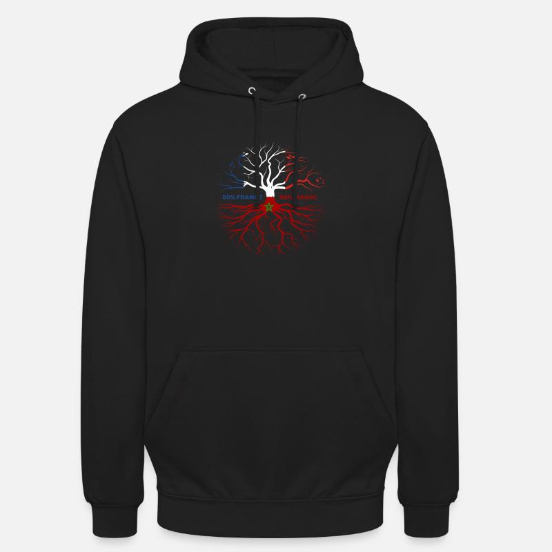 Moitié Français / Moitié marocain - Sweat-shirt à capuche unisexe - noir