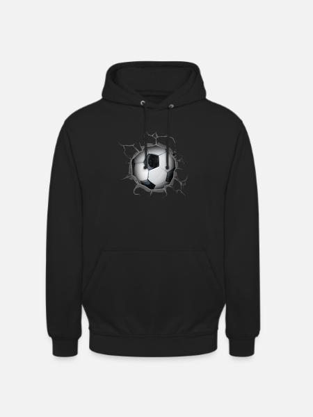 Fotboll i väggen Fotbollsspelare - Luvtröja unisex - svart