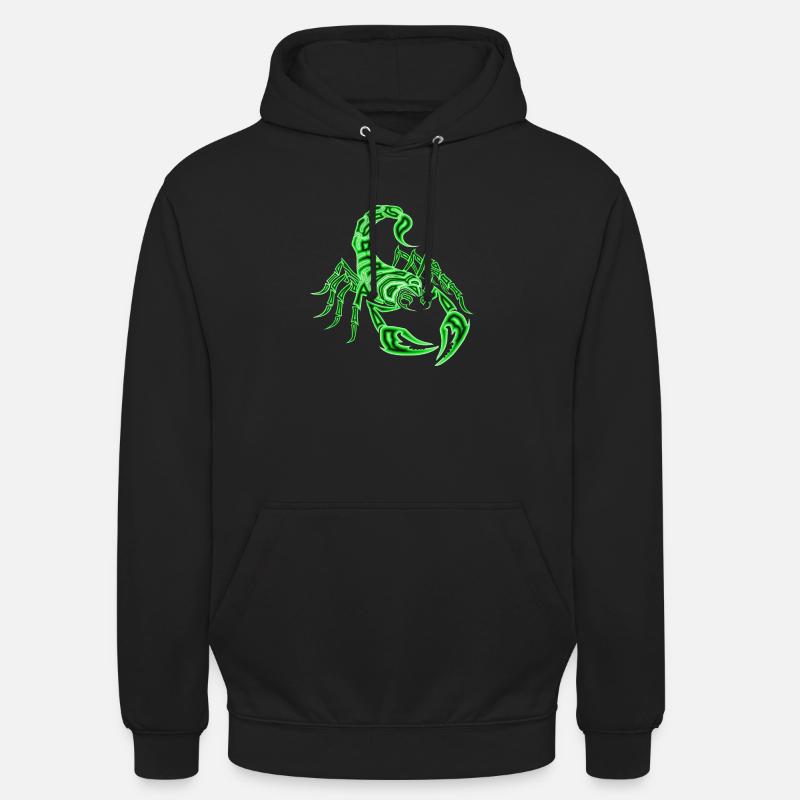 Scorpion, vert - Sweat-shirt à capuche unisexe - noir