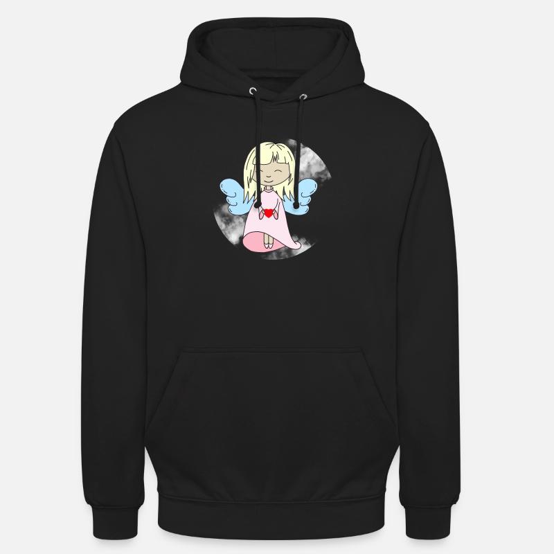 Ange avec cœur - Sweat-shirt à capuche unisexe - noir
