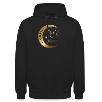 TAURUS/STIER - Unisex Hoodie - Schwarz - Vorne - Alina (178cm) & Michal (187cm)